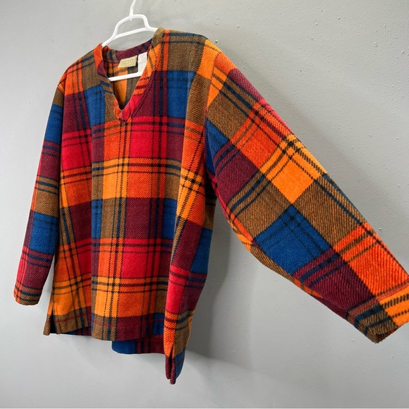 Liz Claiborne Lizwear Pullover Sweater Petite M Autumn Fall Cozy Cabin Plaid - Picture 2 of 5